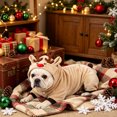 thumbnail image 6 of Cififendec Christmas Reindeer Pet Costume Onesie, 16.5", Soft Warm Hooded Animal Outfit for Xmas Cat Dog Holiday Dressing Up Styling, 6 of 7