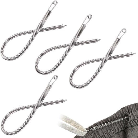 Spring Drawstring Needle Threader,DIY Rope Threader Clip,Drawstrings Replacement with Easy Threaders,Drawstring Threader Tool Set,for Drawstring Replacement for Hoodies,Pants