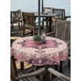 thumbnail image 3 of Outdoor Tablecloth with Umbrella Hole Zipper Bohemia Round Tablecloth 60" Waterproof Outside Table Cloth Retro Geometric Aztec Ethnic Tribal Print Pink Patio Table Cover Tablecloths for Picnic Party, 3 of 8