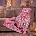 thumbnail image 6 of Pink Cowboy Boot Disco Ball autumn celebration, Playful Rustic Scene, Warm Flannel Blanket for Ranch House and Living Room, Animal Lovers Valentine's Day Gift, Rustic Home Decor, 6 of 9
