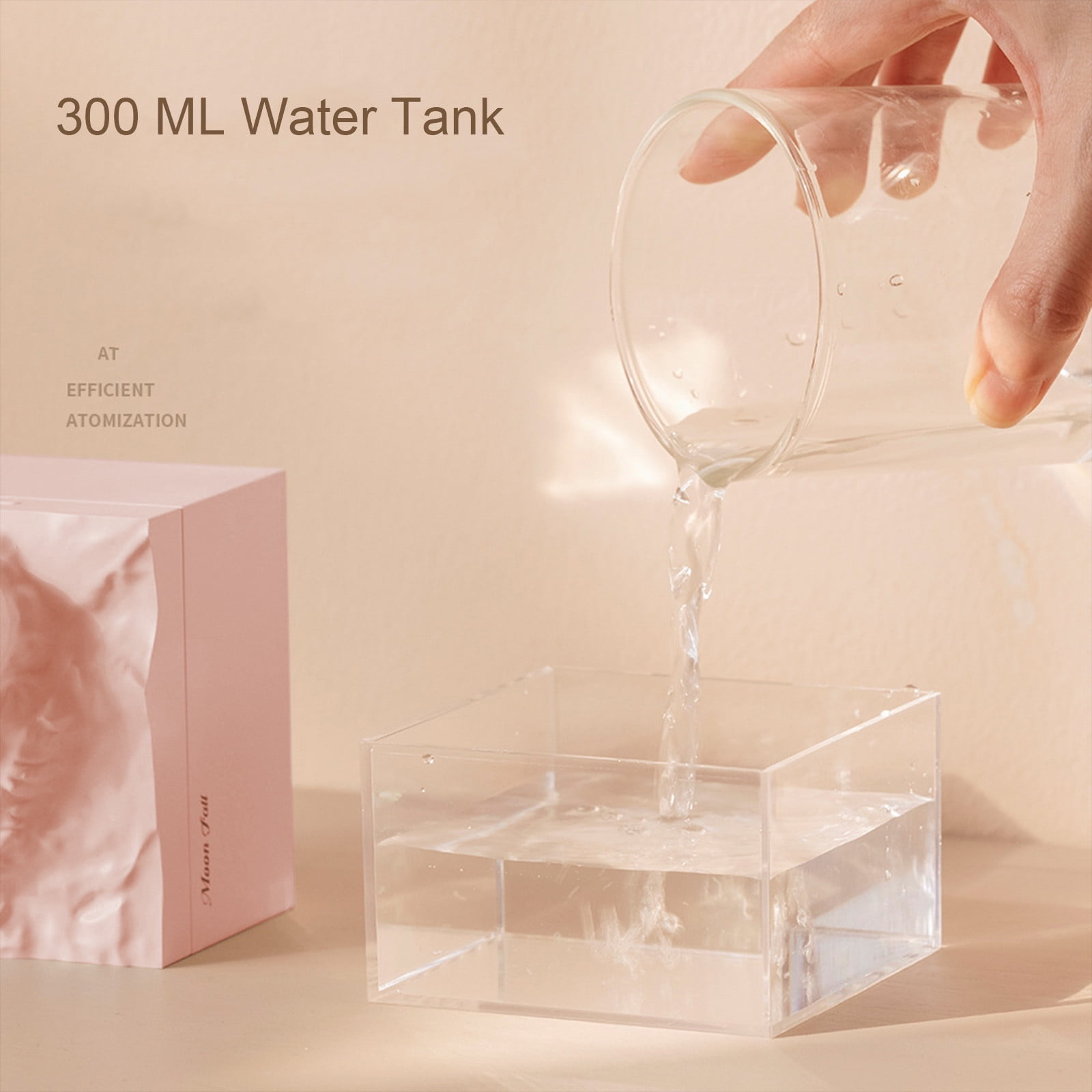 Humidifiers for Bedroom Baby,300Ml Moon Humidifier with Colored Lights (Pink),Rechargeable 1200 Mah,for Baby Nursery and Plant