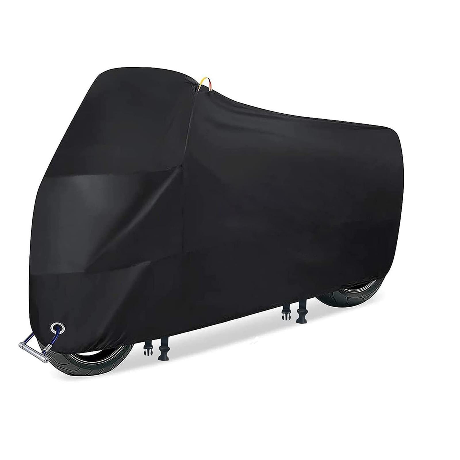 funtasica Motorcycle Cover Motorbike Waterproof Dustproof Cover Vehicle Cover 200x70x110cm Black for All Season Protection from Snow Dust Sun