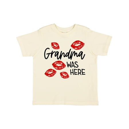 

Inktastic Grandma Was Here Red Kisses Gift Toddler Boy or Toddler Girl T-Shirt
