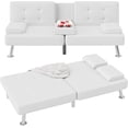 thumbnail image 2 of Homall Canapé-Lit Futon en Similicuir Canapé Moderne Convertible Inclinable Pliant avec 2 Porte-Gobelets, Blanc, 2 of 7