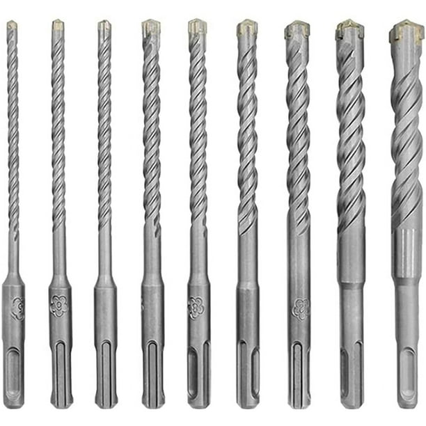 Juego de 9 brocas de impacto eléctricas de 5 a 16 mm para taladros de perforación de mampostería, bloques de ladrillo y pared de hormigón, herramienta para trabajar la madera