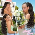 thumbnail image 6 of Ponytail Extension,24 Inch Claw Clip in Long Curly Wavy Black Brown Ponytail Hair Extension Jaw Clip  Pony Tails Hairpiece for Women, 6 of 7