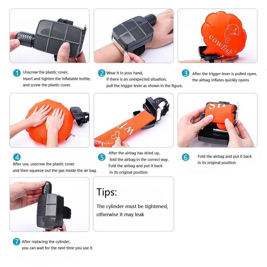 Buoyancy Swim Safety Self-Help in The Water Pstars Anti-Drowning Wristband with Gas Cylinder Wristband Emergency Flotation Device Self-Help Airbag Prevent Drowning Water Aid Lifesaving