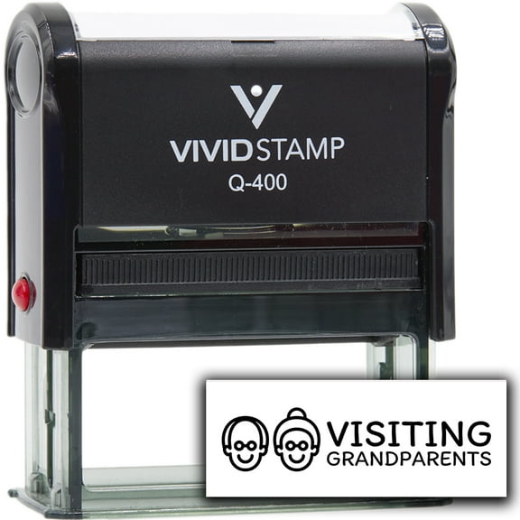All Quality Visiting Grandparents Self-Inking Rubber Stamp | Agenda Planning Stamps (Black Ink) - Q-400