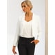 thumbnail image 3 of Chaqueta de Manga Larga para Mujer Blazer Corto con Solapa para Negocios blanco XS, 3 of 6