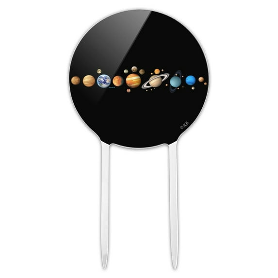 Acrylic Solar System Planet Order Mercury Venus Earth Mars Jupiter Saturn Cake Topper Party Decoration for Wedding Anniversary Birthday Graduation