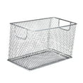 thumbnail image 2 of Organizador de cesta de almacenamiento de alambre de malla Organización de suministros de oficina Cesta de alambre Mesh Bin de almacenamiento abierto Plata, 2 of 8