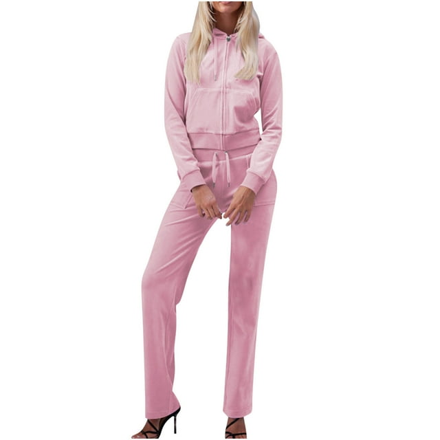 Bowake Womens Tracksuits 2 Piece Outfits Full Zip Hoodie Sweatshirts and Drawstring Pants Sets Workout Jogging Sweatsuits