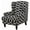 BTC02 Black Geometry, variant on SHANNA Wingback Chair Slipcovers 2-Piece Stretch Fabric Wing Chair Cover with Cushion Cover Armchair Sofa Furniture Protector
