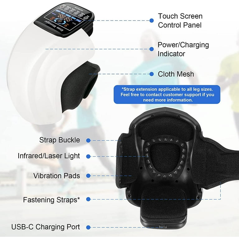 Aoibox Rechargeable Cordless Knee Massager with LED Screen, Infrared Heat,  Vibration Massage for Knee Joint Pain Relief SNSA10HL019 - The Home Depot