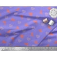 thumbnail image 3 of Soimoi Purple Rayon Crepe Fabric Heart & Paper Bird Art & Craft Print Fabric by Yard 46 Inch Wide, 3 of 3