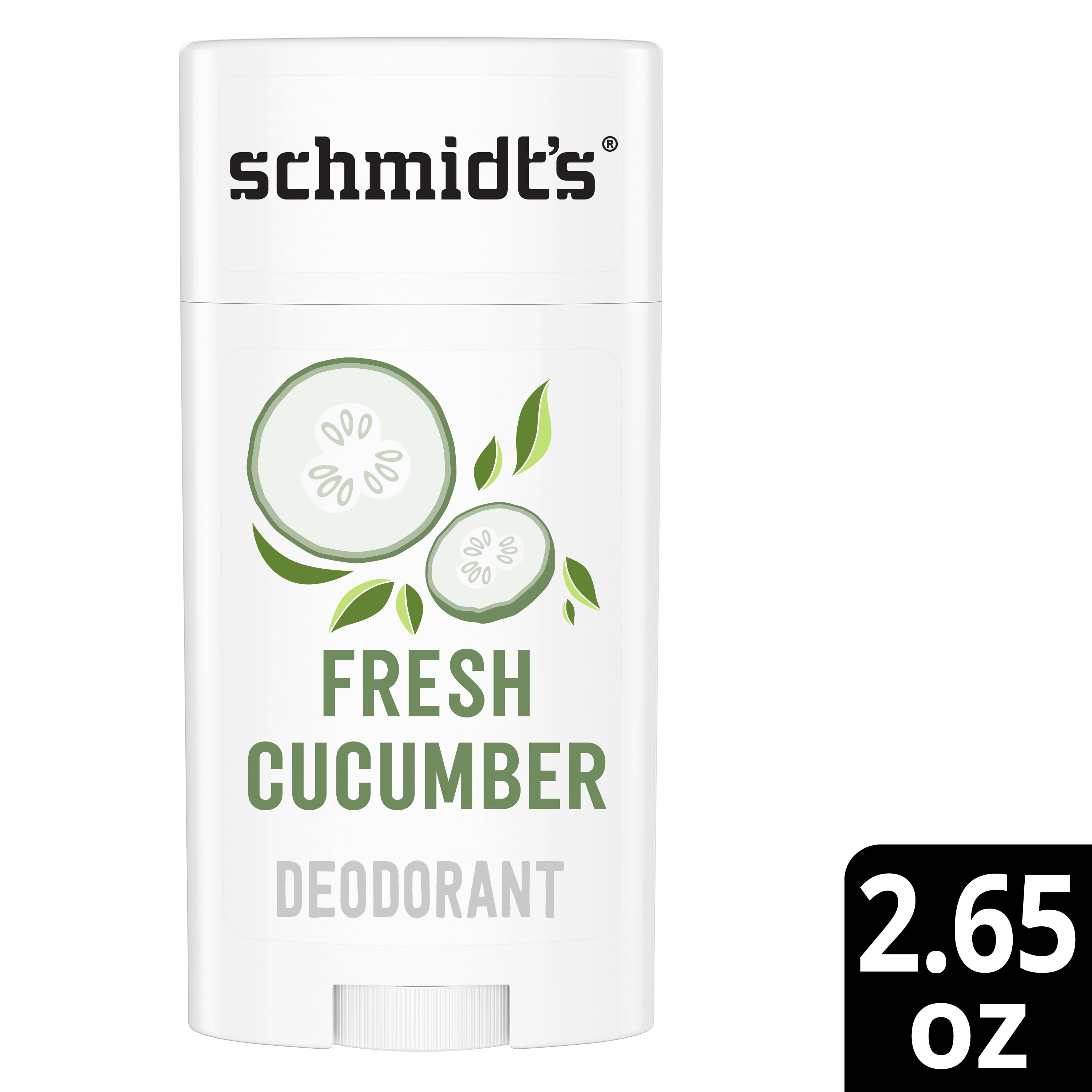 Schmidt's Aluminum Free Natural Deodorant Fresh Cucumber, 2.65 oz