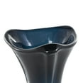 thumbnail image 4 of DecMode 15" Abstract Ombre Tulip Dark Blue Glass Vase with Clear Base, 4 of 9