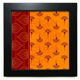 thumbnail image 1 of La impresion repeticion tela naranja arte colorido Mesa de pared con marco cuadrado negro, 1 of 4
