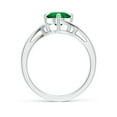 thumbnail image 2 of ANGARA Classic Round Lab Grown 1.2 Ct Emerald Solitaire Bypass Engagement Ring for Women in 14K White Gold (Size-7mm) | May Birthstone, Anniversary, Jewelry Gift for Women | Lab-Grown Emerald Ring, 2 of 9