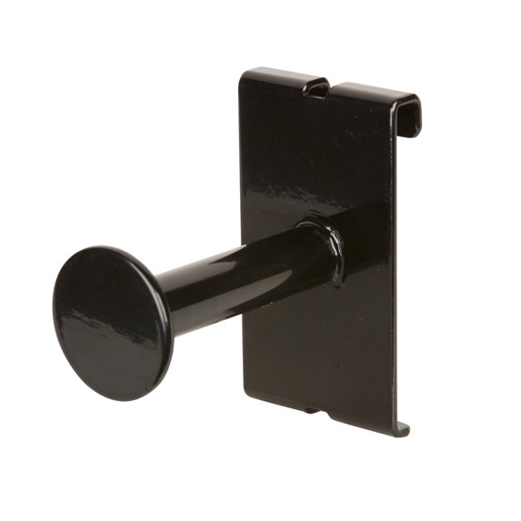 Gridwall Straight Faceout, Heavy Duty Dressing Room Hooks with Round Disc End For Grid Panels, 3" Deep, Black, 2 Pack