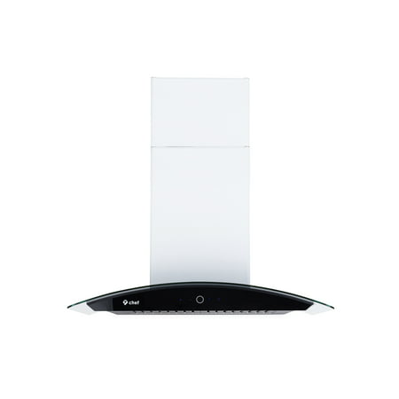 Chef’s WM-639 36” Wall Mount Range Hood | Contemporary Stainless Steel and Tempered Glass Stove Ventilation | 3 Speed, 900 CFM, Touch Control, Baffle Filters | Vented or (Best Wall Mount Range Hood)