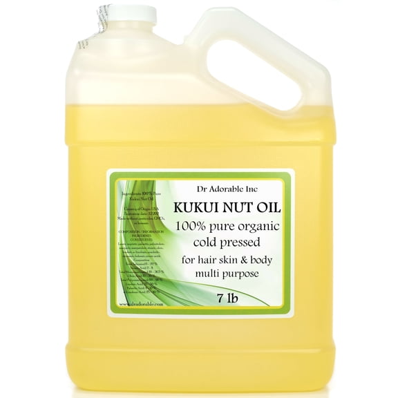 Dr Adorable - 7 lb - Kukui Nut Oil - 100% Pure Organic Cold Pressed Natural Hair Skin