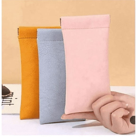 4Pcs Snap Closure Eyeglass Case Premium Leather Durable Glasses Case Stylish Eye Glass Case for Sunglasses Organizer