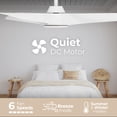 thumbnail image 5 of Glide 52in 3-Blade Smart Ceiling Fan 2700K-6000K CCT Tunable Range LED Light Kit with Remote Control and White Hardware with White Blades Works With iOS or Android App, 5 of 10