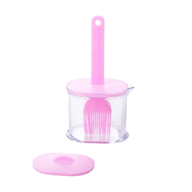 Household Barbecue Grill Pan Oil Pot Oil Brush Dual Use Baking Brush Storage Kitchen Accessories