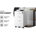thumbnail image 5 of Modern Design Lazio White File Cabinet, Filing Cabinets for Home Office, Drawers for Under Desk, Locking 3 Drawer Rolling Wood File Cabinet with Lock, by Crafts and Comfort, 5 of 16