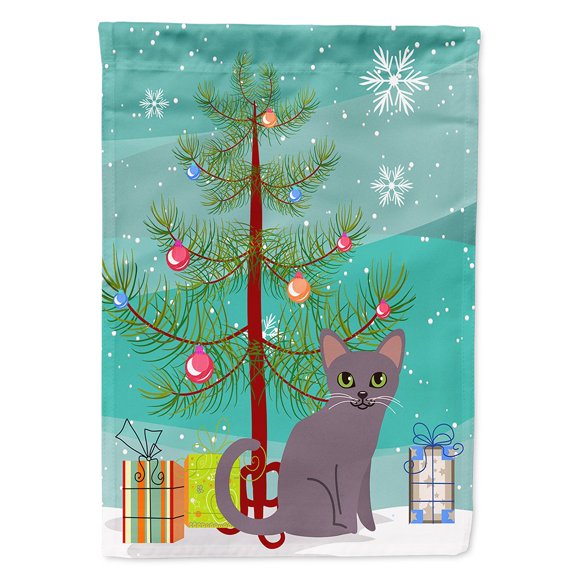 Carolines Treasures BB4422CHF Korat Cat Merry Christmas Tree Flag Canvas House Size Large multicolor