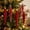Red C, variant on 6-Piece Flocked Red Finial Drop Christmas Ornaments, Velvet Teardrop Baubles with Rich Plush Texture, Hanging Tree Decor for Warm Holiday Displays