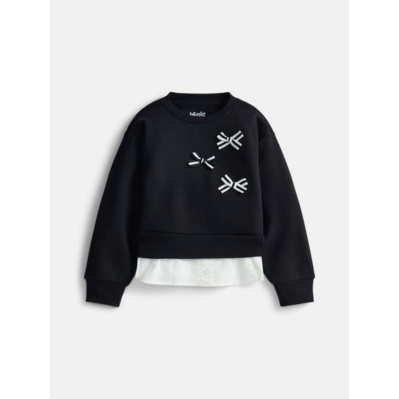 Wonder Nation Girls Double Top with Long Sleeves, Sizes 4-18 & Plus
