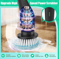 thumbnail image 6 of YKYI Electric Spin Scrubber, Cordless Power Scrubber Cleaning Tool with 8 Replaceable Heads and Extension Handle for Bathroom, Tub, Tile, Floor, Grout and Car (Bright White), 6 of 8