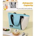 thumbnail image 5 of Bolsa de almuerzo para mujeres y hombres, lonchera reutilizable, lonchera de gran capacidad a prueba de fugas con frente (azul claro), 5 of 5