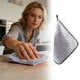 thumbnail image 2 of 9.84in Coffee Brown Kitchen Washcloths, Clearance, Super Absorbent Dish Wash Cloths Reusable Lint-Free Cleaning Rags for Household Dishwashing and Kitchen Cleaning(B), 2 of 9