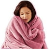Sunbeam Microplush Warming Throw, Pink