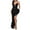 Black, variant on Lovskoo Wedding Guest Dresses for Women Evening Gown Trendy Solid Chestless V-Neck Backless Lace Up Sequin Cocktail Dresses 2023 Black
