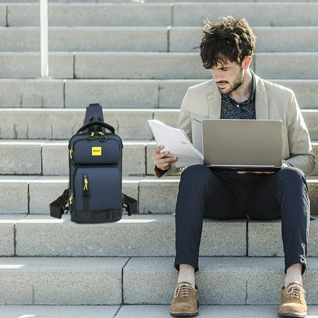 Xihbxyly Nueva Bolsa de Mensajero de Nailon, Multifuncional para Exteriores, con Puerto de Carga Usb, Ligera y Duradera, Ideal para Senderismo, Correr y Viajar. Versátil para Hombres. Incluye 1 Bolsa