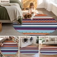 thumbnail image 5 of Round Area Rug 5 Ft, Modern Bohemian Washable Non-Slip Circle Carpet for Living Room/Bedroom, Minimalist Abstract Boho Paisley Orange Red Low-Profile Runner Mats Collection Rugs for Indoor, 5 of 8