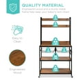 thumbnail image 6 of Best Choice Products 67in Counter-Height Baker's Rack w/ Locking Wheels, Adjustable Feet, 2 Wire Baskets - Brown/Black, 6 of 7