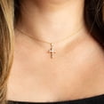 thumbnail image 2 of 14K Gold Tri Color Striped Cross Pendant Necklace (Pendant with 22" chain), 2 of 4