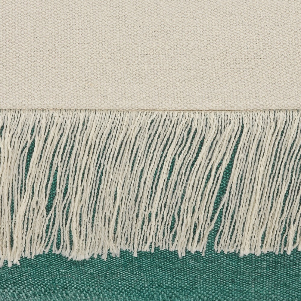 Ox Bay 20" x 20" Green/ White Color Block Organic Cotton Pillow Cover