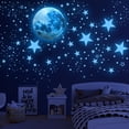 thumbnail image 1 of Adhesivos para techo con estrellas y luna que brillan en la oscuridad, 1 of 7