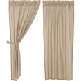 thumbnail image 3 of VHC Brands Sawyer Mill Ticking Striped Cotton Farmhouse Curtains Rod Pocket Tie Back(s) Panel Pair, Charcoal, 3 of 5