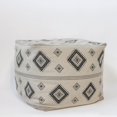 thumbnail image 3 of Ensemble de 2 Tabourets de Pouf à Motifs Noir, Ivoire et Gris, 3 of 3