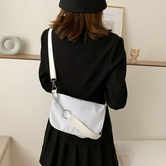 CTIRCHIU 1Set Sling Bag for Women Crossbody Purse Armpit Bag Nylon White