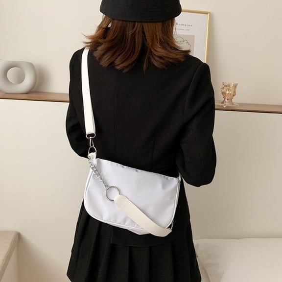 CIMAXIC 1Pc White Armpit Bag Fashion Shoulder Bag Durable Zipper Closure Handbag