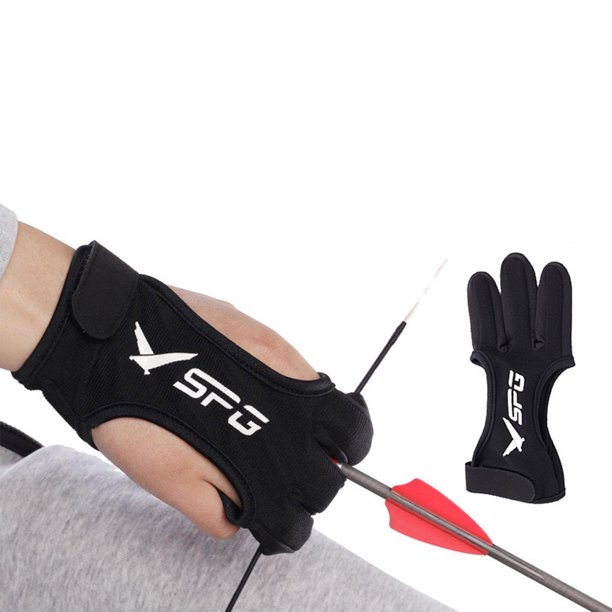 Durable Archery Glove 3 Fingers Compound Recurve Bow Protector For Men