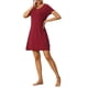thumbnail image 4 of INSPIRE CHIC Camisón de Mujer de Manga Corta con Volantes, Vestido de Noche, Ropa de Casa, Camisones, Rojo, 4 of 5
